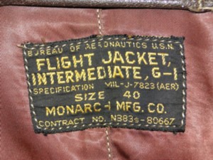 US Air Force Flight Jacket Tag Example